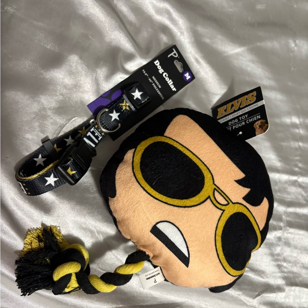 💜3/$15💜Elvis Dog Toy and Collar Set